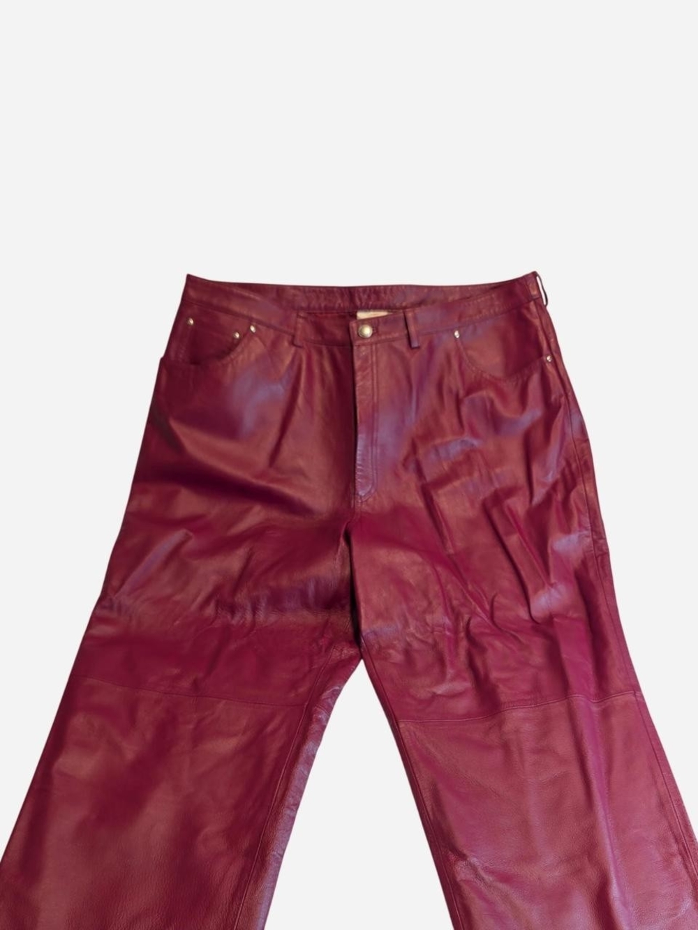 Vintage Newport News Burgundy Leather Pants High Rise Plus Size 20 Mobwife Indie